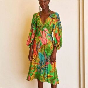 Farm Rio Forest Dream Slit Dress Size XS